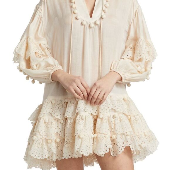 Zimmermann Lyre Trim Ramie Mini Dress - Picture 15 of 15